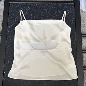 Express Low Back Satin Cream Camisole Top